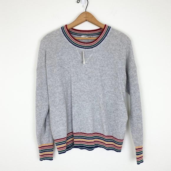 Nwt Madewell Cashmere Rainbow Trim 